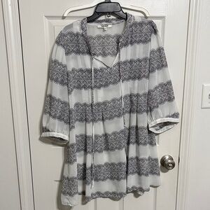 Daniel Rainn Black and White Striped Tunic